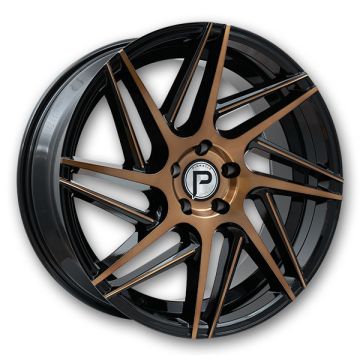 Pinnacle Wheels P104 Swerve 20x8.5 Gloss Black Milled Bronze 5x114.3 +35mm 73.1mm