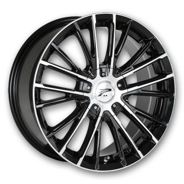 Platinum Wheels 437 Genesis 17x7.5 Gloss Black with Diamond Cut Accents and Clear Coat 5x112/5x120 +40mm 74.1mm