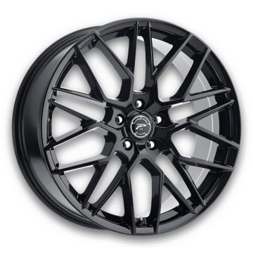 Platinum Wheels 459 Retribution 17x8 Gloss Black with Clear Coat 5x114.3 +40mm