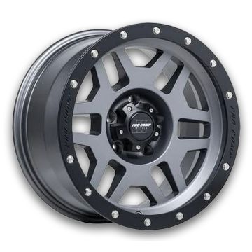 Pro Comp Wheels Phaser 17x9 Matte Graphite w/ Black Lip 5x127 -6mm 83.06mm