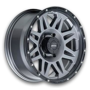 Pro Comp Wheels Torq 17x8 Graphite w/ Black Lip 6x139.7 0mm 106.1mm