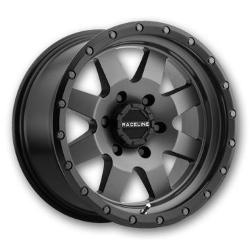 Raceline Wheels 935G Defender 17x9 Gunmetal with Black Ring 8x170 -12mm 130.81mm