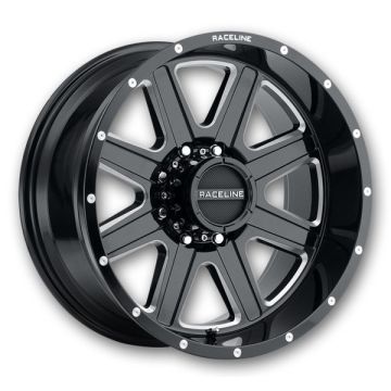 Raceline Wheels 940M Hostage 20x10 Gloss Black Milled 5x127 +0mm 78.1mm