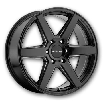 Raceline Wheels 156B Surge 18x8 Gloss Black Milled 5x114.3 +35mm 72.62mm
