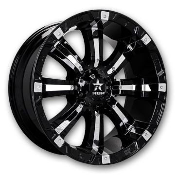 RBP Wheels 94R 17x9 Black with Chrome Inserts 6x135 0mm 87.1mm