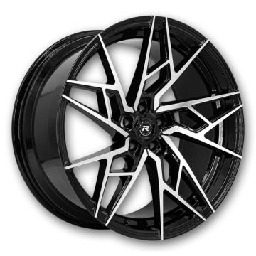 Renzo Wheels Ascari 20x10.5 Machine Face/Black Accents with Black Lip and Machine Groove  +15mm 74.1mm