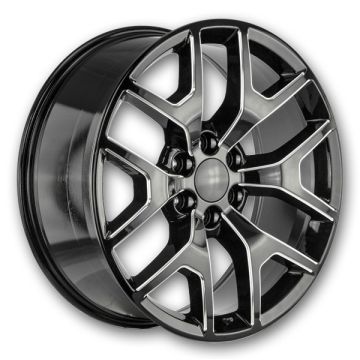 Replica Wheels GMC Sierra 24x10 Gloss Black Milled Edge 6x139.7 +31mm 78.1mm