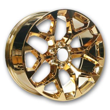 USA Replicas Wheels 781 Snowflakes 24x10 Gold 6x139.7 +30mm 78.1mm