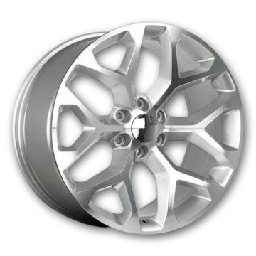 USA Replicas Wheels 781 Snowflakes 28x10 Silver Machine Face 6x139.7 +31mm 78.1mm