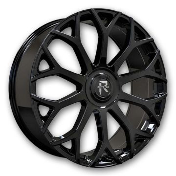 Revenge Luxury Wheels RL105 24x9 Gloss Black With Floater Cap 5x115/5x120 +15mm 74.1mm