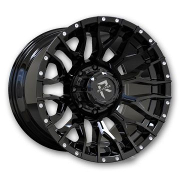 Revenge Offroad Wheels RV-201 20x10 Gloss Black With Dots 5x127/5x139.7 -19mm 78.1mm