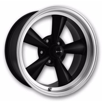 Ridler Wheels 675 17x8 Matte Black with Machined Lip 5x114.3 +0mm 83.82mm
