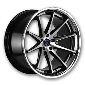 Rohana Wheels RC10 22x9 Machine Black/Chrome Lip 5x130 +42mm 73.1mm