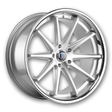 Rohana Wheels RC10 22x9 Machine Silver/Chrome Lip 5x130 +42mm 71.5mm