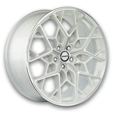Shift Wheels Piston 20x8.5 White Machined 5x114.3 +35mm 73.1mm