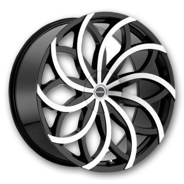 Strada Wheels Huracan 26x10 Gloss Black Machined  +15mm 78.1mm