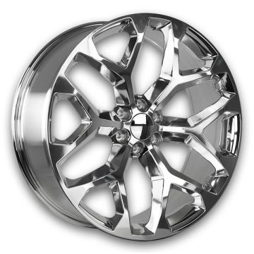 Replica Wheels Snowflake 24x10 High Polished 6x139.7 +31mm 78.1mm