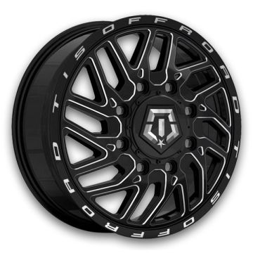 TIS Wheels 544B Dually 20x8.25 Gloss Black - Front 8x165.1 +127mm 121.7mm