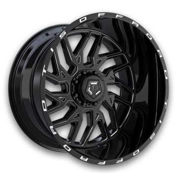 TIS Wheels 544GB 20x9 Gloss Black with Milled & Painted Lip Logo 6x135 +17mm 106.2mm