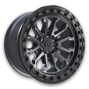 TIS Wheels 556AB 17x9 Satin Anthracite with Cast Black Bead Ring 5x150 -12mm 87.1mm