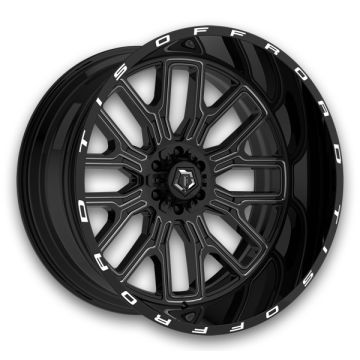 TIS Wheels 560BM 24x14 Gloss Black with Milled Accents & Lip Logo 6x135/6x139.7 -76mm 106.2mm