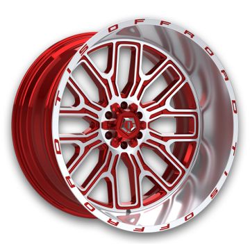 TIS Wheels 560MRL  20x10 Gloss Red Machined Face & Lip Logo 5x114.3/5x127 -19mm 78.1mm