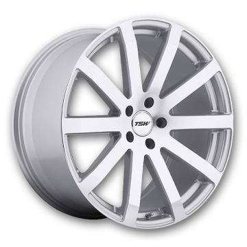 TSW Wheels Brooklands 20x10 Silver with Mirror Cut Face 5x112 +42mm 72mm