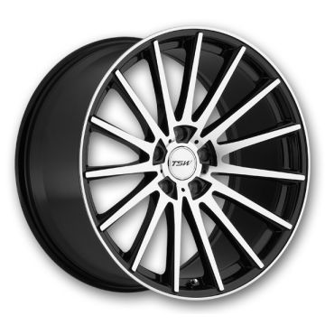 TSW Wheels Chicane 19x9.5 Gloss Black with Mirror Cut Face 5x112 +35mm 72mm