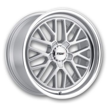 TSW Wheels Hockenheim S 20x10 Silver with Mirror Cut Lip 5x114.3 +25mm 76.1mm