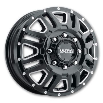 Ultra Wheels 003 Hunter Truck Dually 17x6.5 Gloss Black Milled - Front 8x210 +129mm
