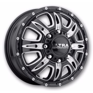 Ultra Wheels 049 Predator Dually 17x6.5 Gloss Black with Milling and Clear Coat - Front 8x200 +129mm 156.2mm