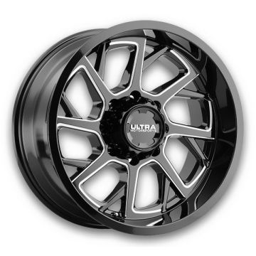 Ultra Wheels 120 Patriot 20x10 Gloss Black with Milled Accents and Clear Coat 8x170 -25mm 125.2mm