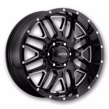 Ultra Wheels 203 Hunter 17x9 Gloss Black with Milled Accents and Clear Coat 8x170 +12mm 125.2mm