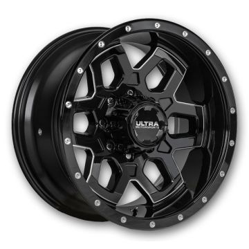 Ultra Wheels 217 Warlock 17x9 Gloss Black with Milled Accents Spot Milled Dimples and Clear Coat 6x135/6x139.7 +1mm 106.1mm