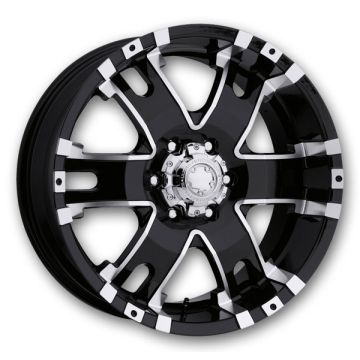 Ultra Wheels 202 Baron 18x9 Gloss Black with Diamond Cut Accents and Clear Coat 5x139.7 +19mm 106.5mm