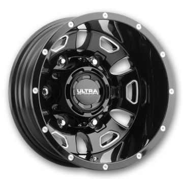 Ultra Wheels 003 Hunter Van Dually 16x6 Gloss Black Milled - Rear 6x180 -130mm 138.8mm