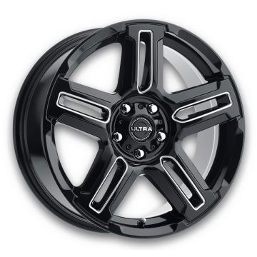 Ultra Wheels 258 Prowler CUV 17x8 Gloss Black with Milled Accents and Clear Coat 5x110 +30mm