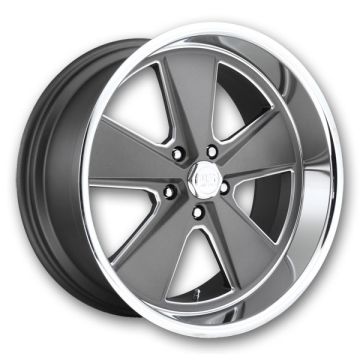 US Mags Wheels Roadster 18x8 Matte Gun Metal Machined 5x120 +1mm 72.6mm