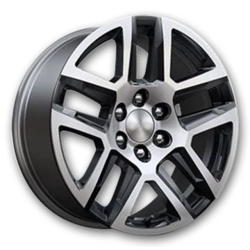 USA Replicas Wheels 2101 NEW CHEVY 22x9 Black Machine Face 6x139.7 +31mm 78.1mm