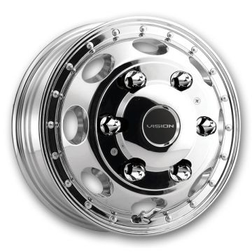 Vision Wheels 181 Hauler Dually 16x5.5 Polished - Front 6x205 +120mm 161.1mm