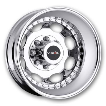 Vision Wheels 181 Hauler Dually 16x6 Chrome - Rear 8x165.1 -137mm 125.2mm