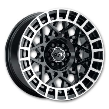 Vision Wheels 349 Savage 17x8.5 Gloss Black Machined Lip 6x127 +12mm 106.2mm