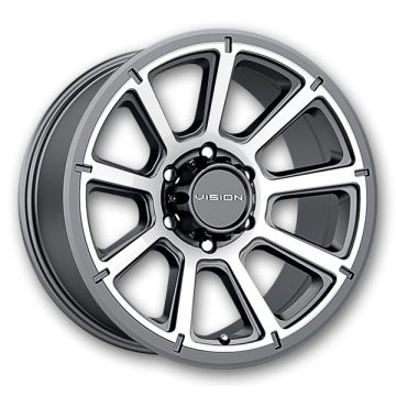Vision Wheels 353 Turbine 14x5.5 Gunmetal Machined Face 5x114.3 +0mm 83mm