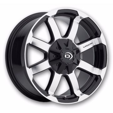 Vision Wheels 413 Valor 15x7.5 Gloss Black with Machined Face 5x114.3 -12mm 83mm