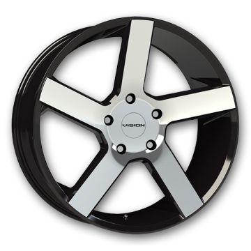 Vision Wheels 472 Switchback 22x9.5 Gloss Black Machined Face 5x115 +8mm 74.1mm