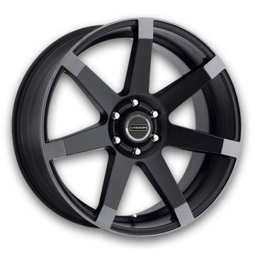 Vision Wheels 9042 Sultan 20x9 Matte Black w/ Anthracite Spoke Ends 5x139.7 15mm 77.8mm