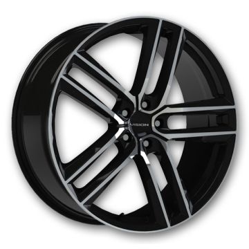 Vision Wheels 475 Clutch 18x8.5 Gloss Black Machined Face 5x114.3 12mm 73.1mm