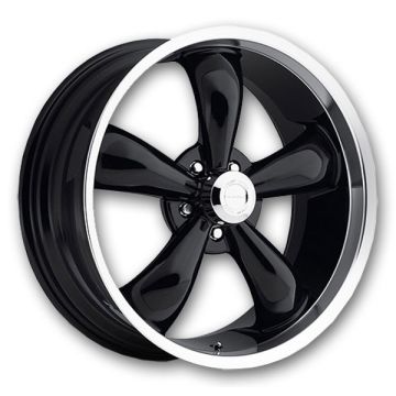 Vision Wheels 142 Legend 5 22x9.5 Gloss Black Machined Lip 5x115 +18mm 83mm