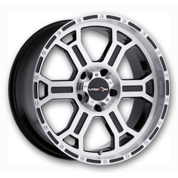 Vision Off-Road Wheels 372 Raptor 17x8 Gloss Black Mirror Machined Face and Lip 5x139.7 +15mm 108mm