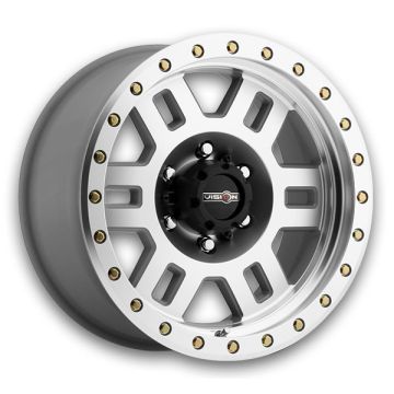 Vision Off-Road Wheels 398 Manx Beadlock 17x9.5 Machined 6x165.1 -44mm 108mm